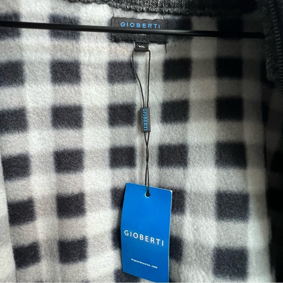 Gioberti Knitted Full Zip Block Design Cardigan Sweater Soft Brushed Flannel XL - Picture 8 of 13